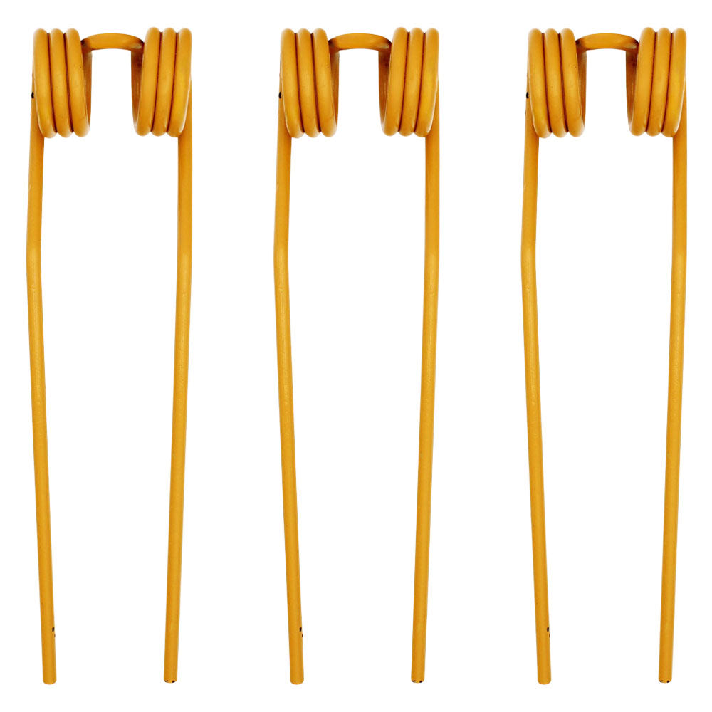 (3) Double Teeth Tedder Tines 15.375" Tines x 3.50" Gap x 2.75" Coil