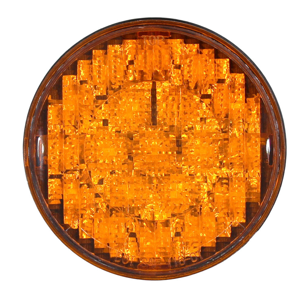 4" Round Amber LED Light Fits JCB Replaces 1-019-01-181
