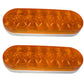 019-03-300 (2) Two Orange 6" Oval 12 Volt LED Lights STT (Stop / Turn / Tail)