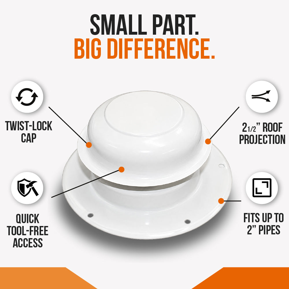 10003-C Replacement White Metal Plumbing Vent Cap
