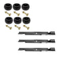 Deck Wheels and Mower Blades Kit Fits Exmark Laser Z 60 inch 103-6403-S 103-4051