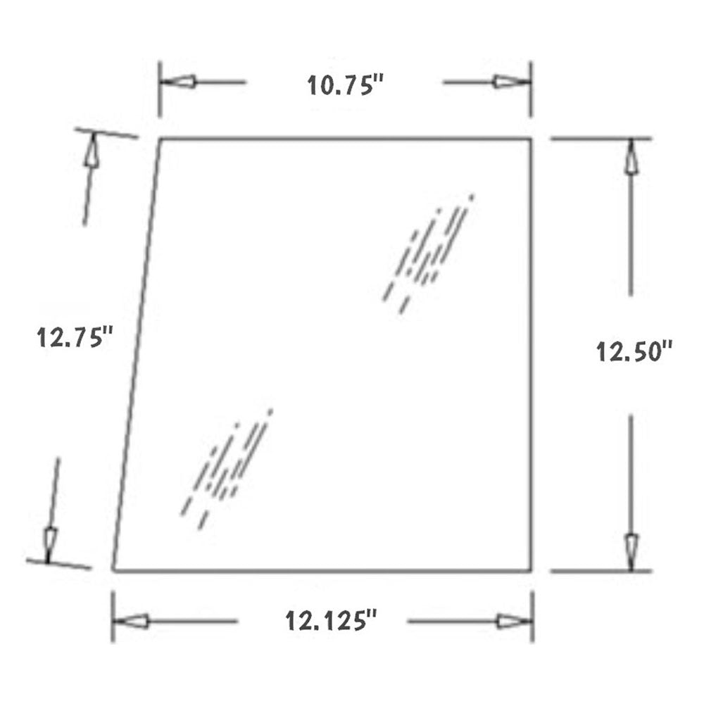 107230A1 RH Upper Knee Glass Window Fits Case Backhoe Loader 580L 590 580SL