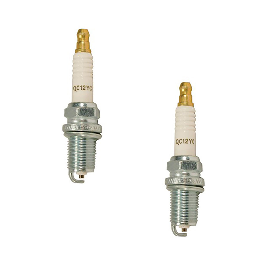 Two (2) Spark Plugs Fits Kohler RFI Engines XT7 XT8 SH265 Fits Champion QC12YC