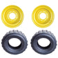 Set of 2 12-Ply 12 x 16.5 Tires w/ Yellow Rims Fits CAT-JD-Fits New Holland