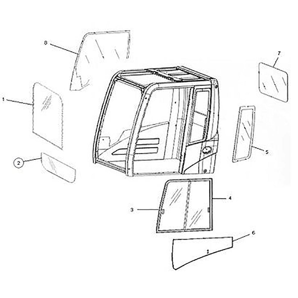1229632 Front Lower Window Cab Glass Fits CAT 312BL 315B 315BL 318B 318BN