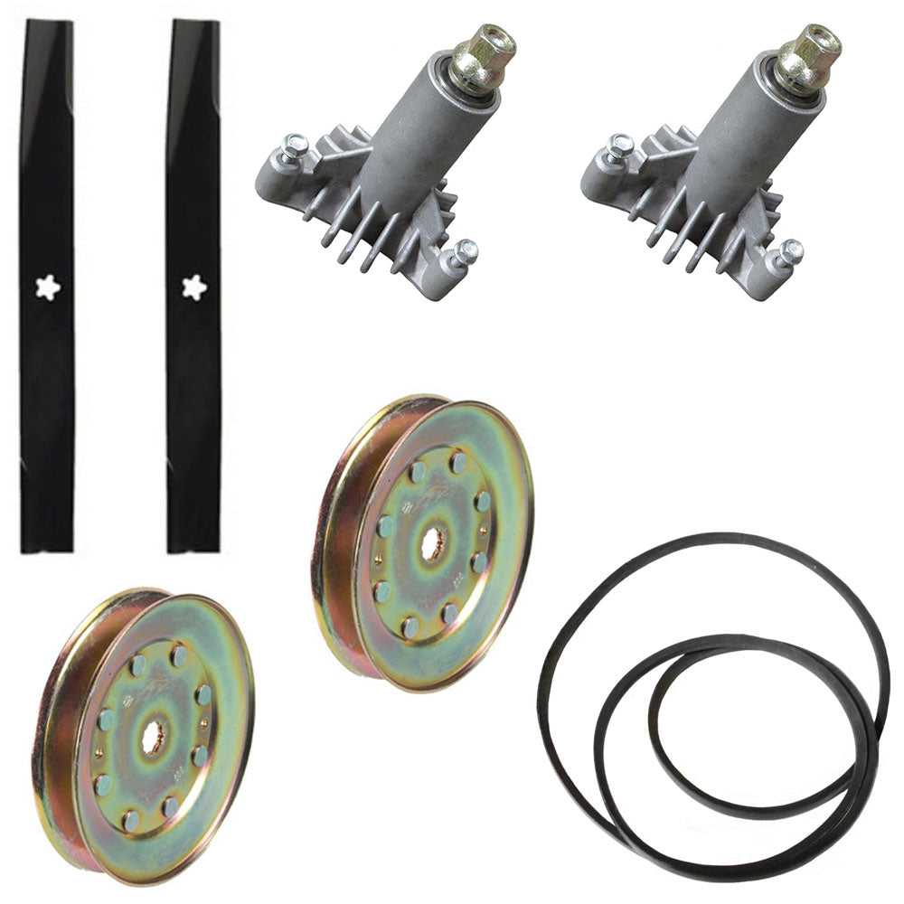 Deck Belt Spindle Pulley Blade Kit fits Craftsman Fits Husqvarna Poulan Pro 42"
