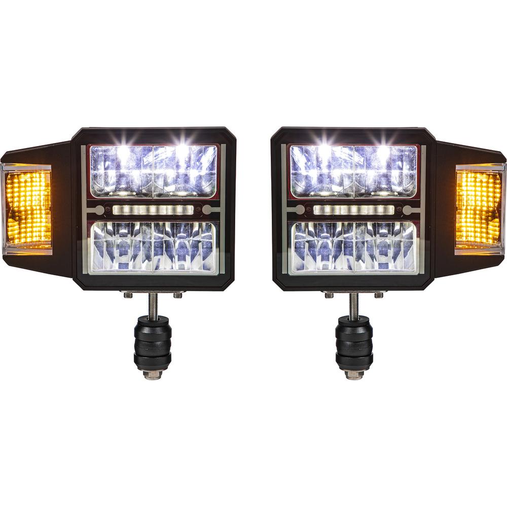 1312200 -UNIVERSAL HEATED LED SNOW PLOW HEADLIGHTS WITH MULTI-MOUNT SIGNAL
