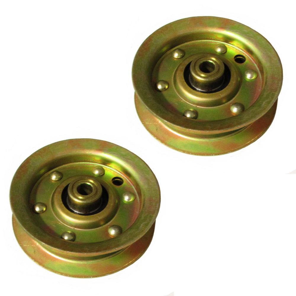 Qty 2: Flat Idler Pulley Fits John Deere Replaces AM103287