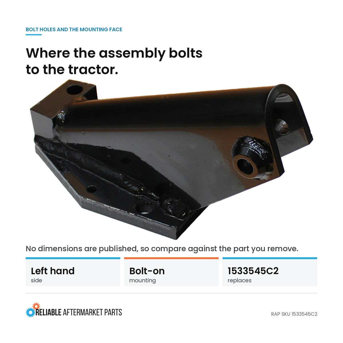 Support Assembly - Left Hand Fits Case IH MX80C MX110 MX90C MX135 MX100 MX120