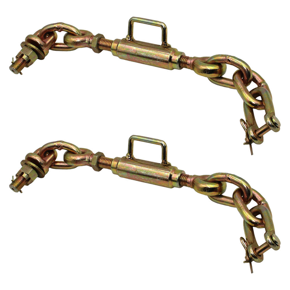 Two Universal 3 Point Hitch Chain Stabilizer Sway Check Chain 11.75" to 13.5"