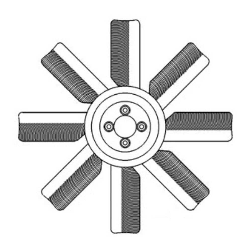 8 Blade Plastic Fan Fits Massey Ferguson Replaces 160895M1