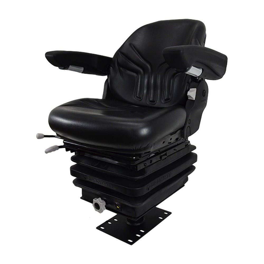 164-1202 Black Vinyl Suspension Seat Assembly w/ Armrests Fits Caterpillar 416D