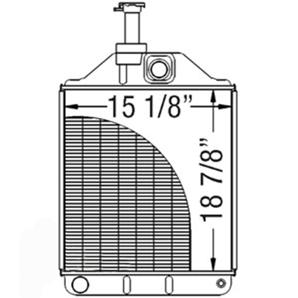 Radiator - 4" Fill Neck Fits Massey Ferguson 275 290 690 275 290 390 1669650M94