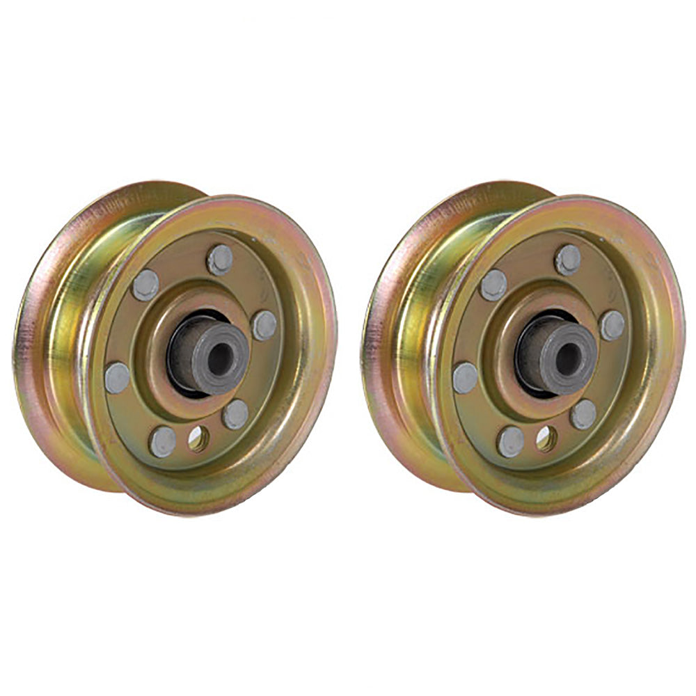 2 Flat Idler Pulleys fits AYP Sears 42" Mower Deck 173437  532173437 532165888