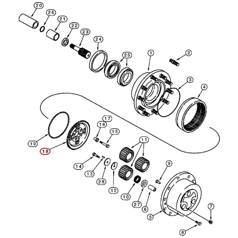 175983A1 Wheel Carrier Crown Wheel Hub Ring Gear Fits Case-IH 570L XT, 580L, 580