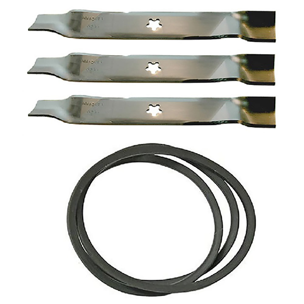 Mower Deck Belt and Blade Set Fits Craftsman Replaces 24690 Made with Aramid
