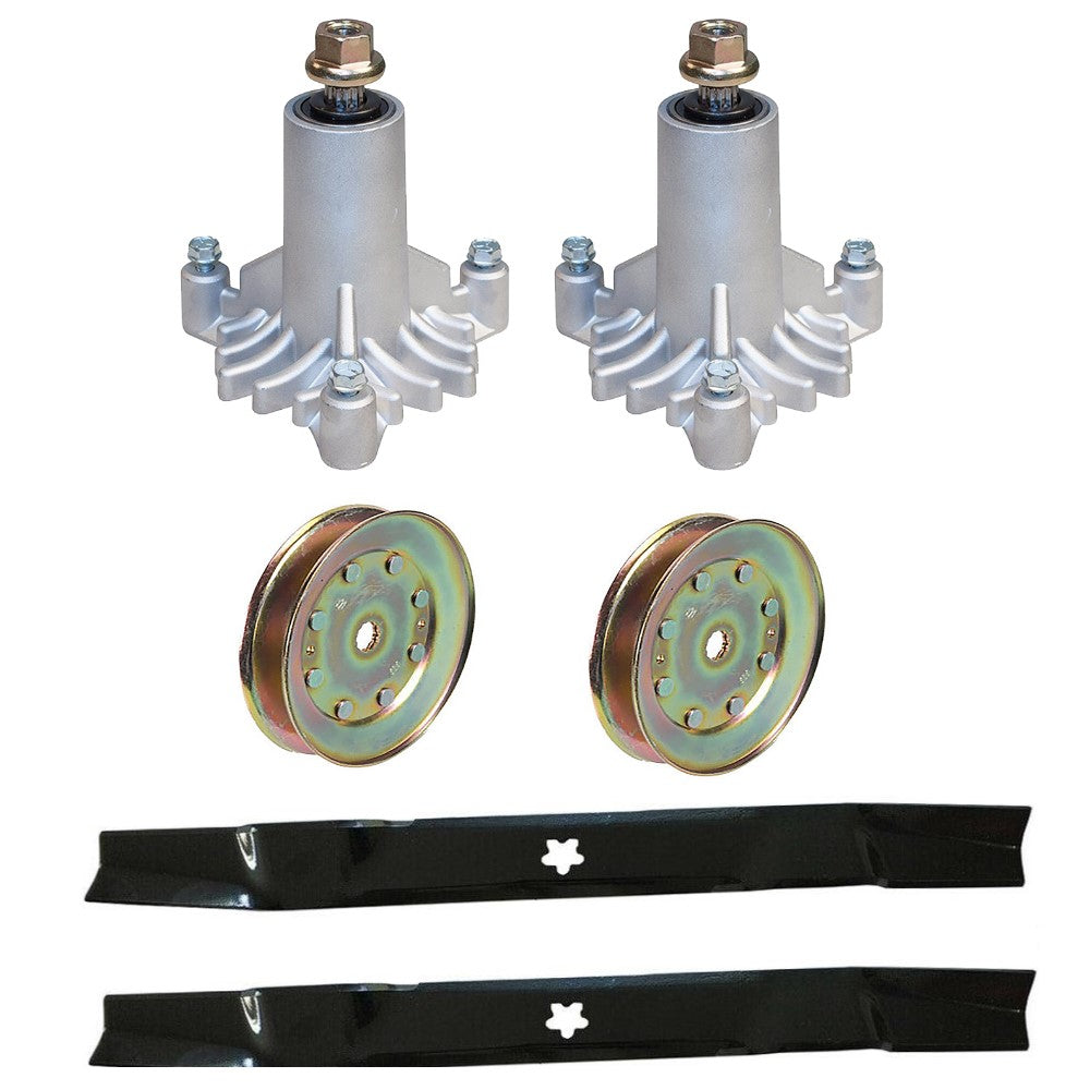 Mower Rebuild Kit Fits Sears Fits Craftsman LT2000 42" Spindles Blades Pulley