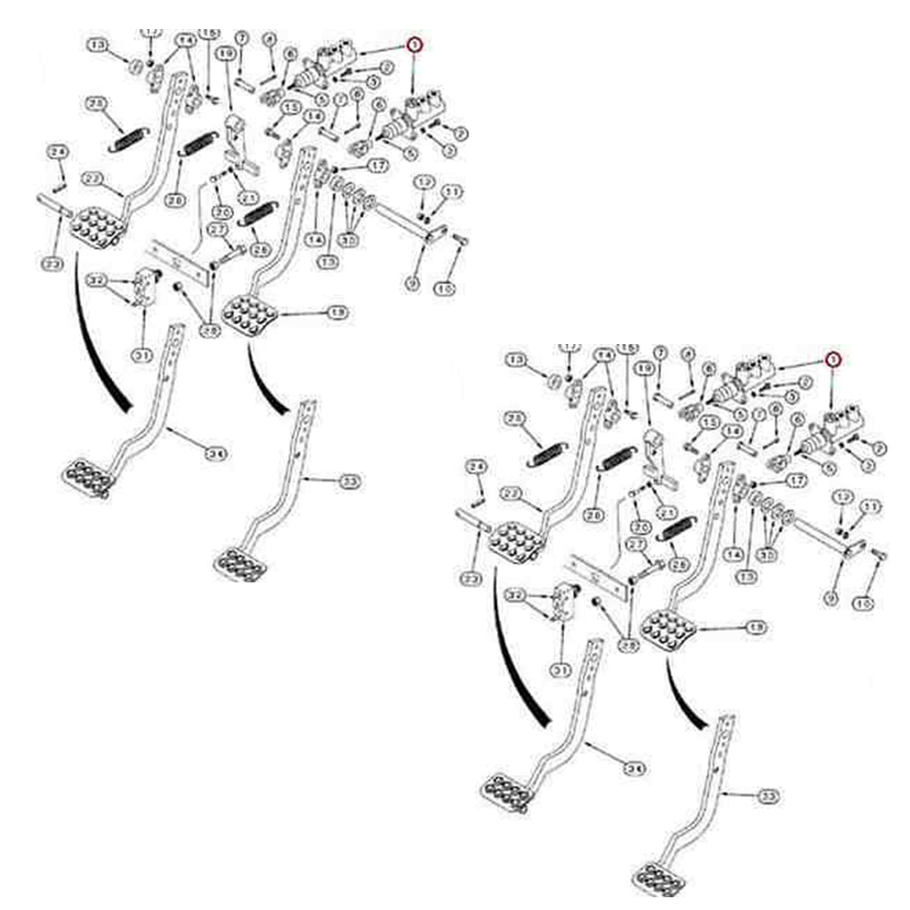 182445A1 2X Brake Master Cylinder Fits Case Backhoe Loader 570 580