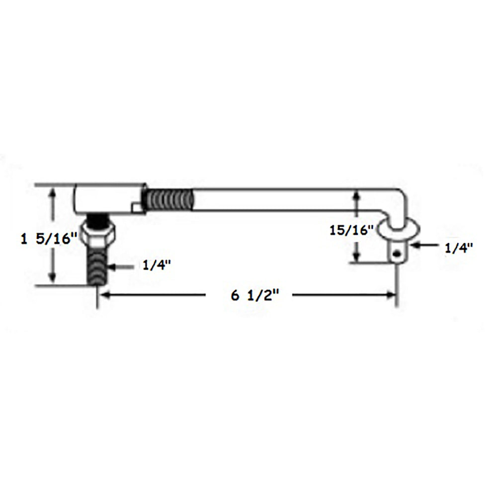 S.42875 Throttle Linkage, 1/4 Thread, 6-1/2 (160mm) Length - Fits RACOR