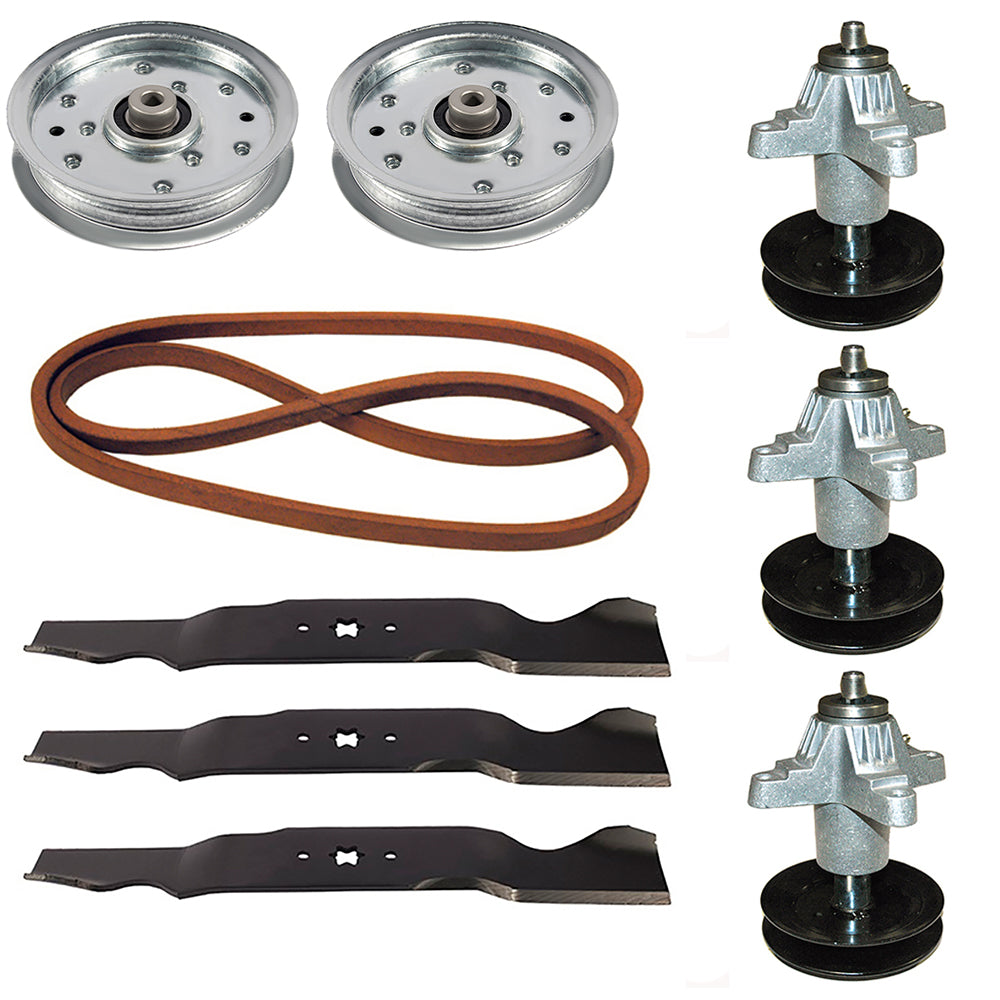 Deck Rebuild Kit Fits Cub Cadet GT 1554 54" - Spindles Blades Pulleys Belt
