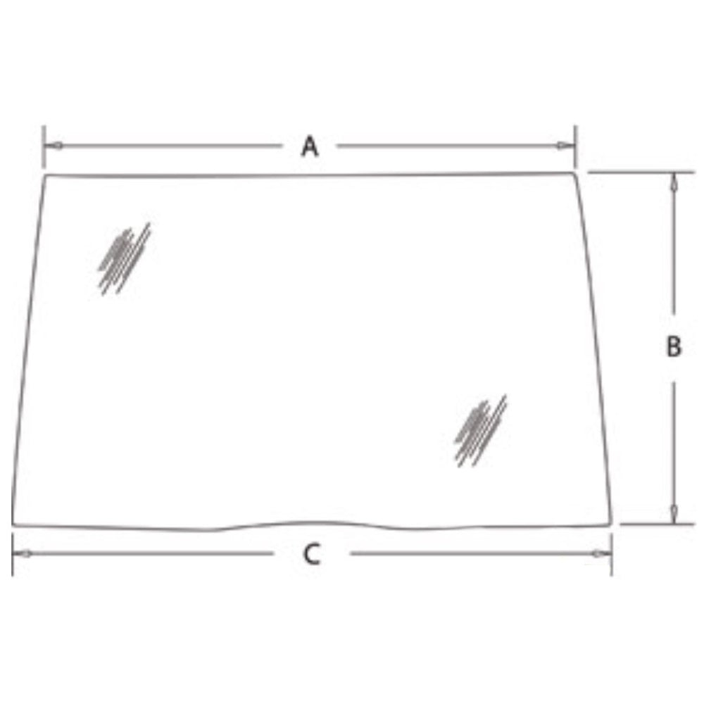 A-190032A5 Glass, Front Windshield - Fits Case IH Tractors CX100 CX105 CX50 CX60