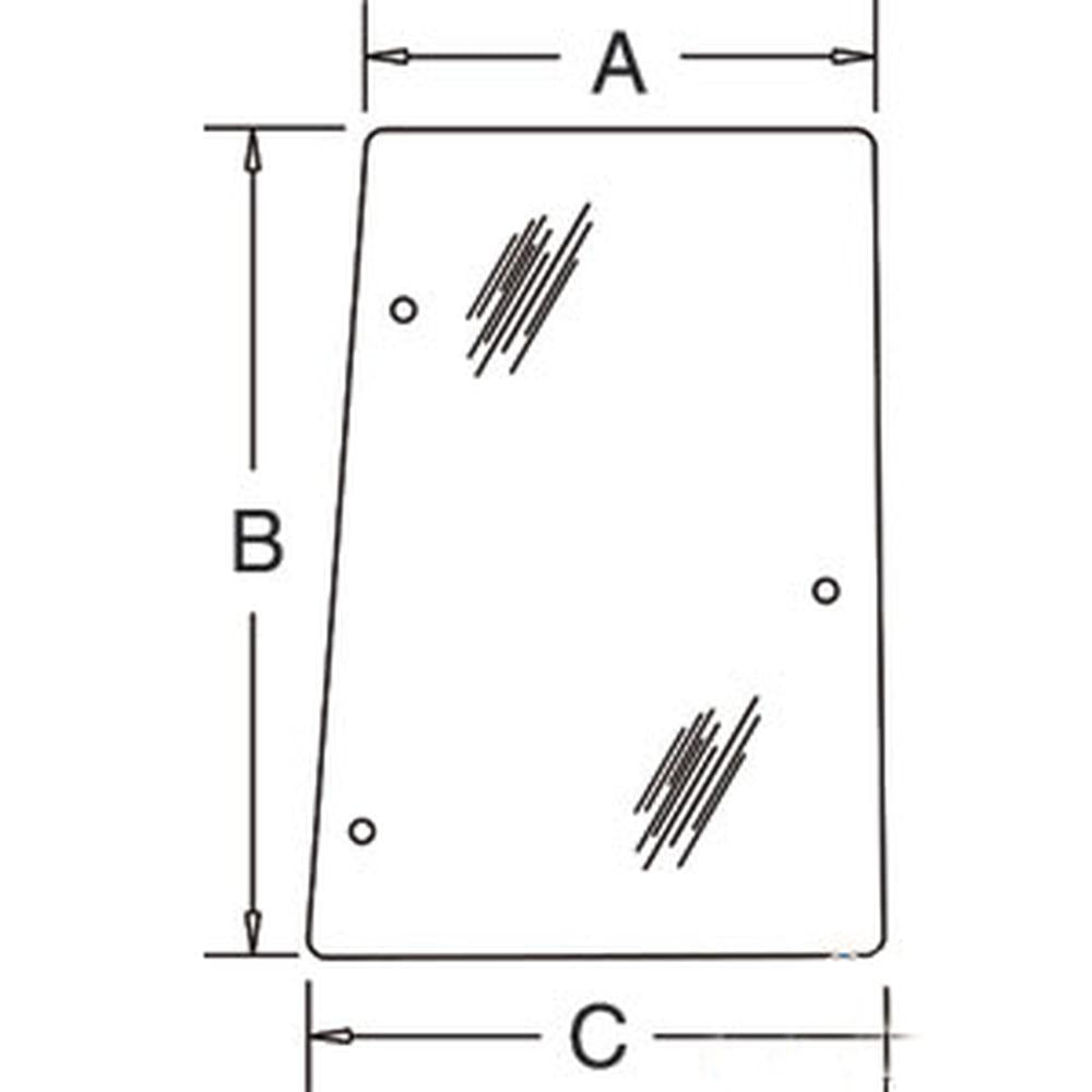 192002A3 New RH Rear Side Glass Fits Case-IH Tractor Models CX50 CX60 C