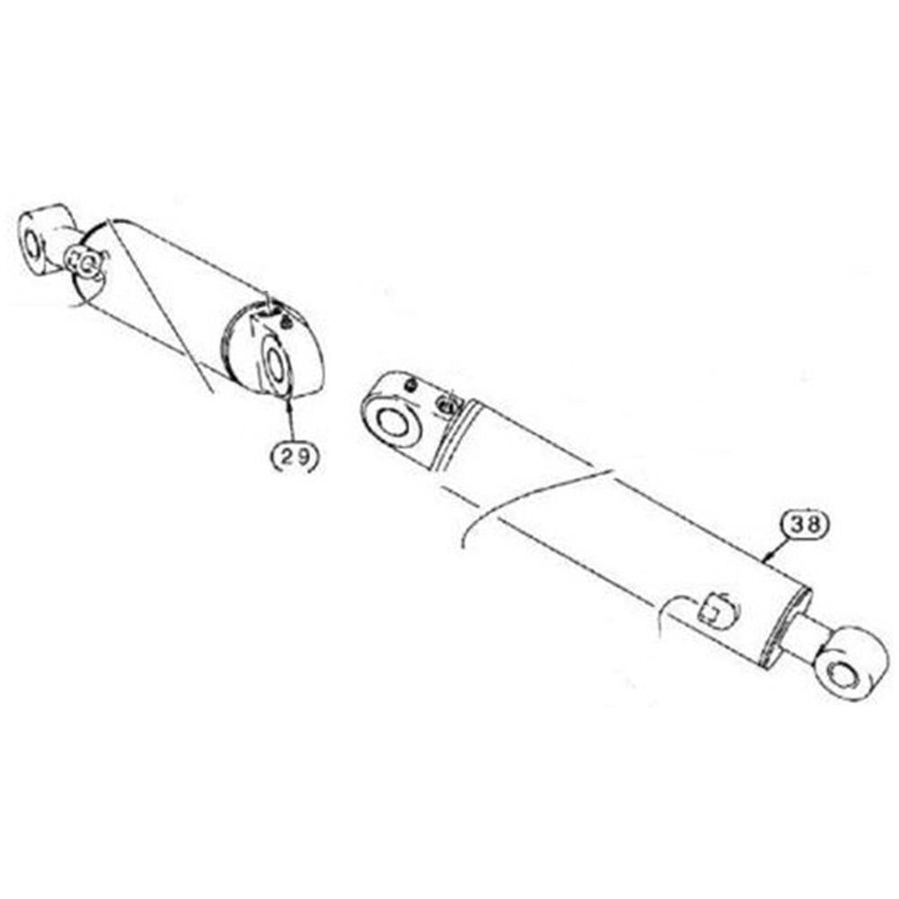 195503A1 Right Hand RH Stabilizer Cylinder Fits Case Backhoe Loader 580L 580M