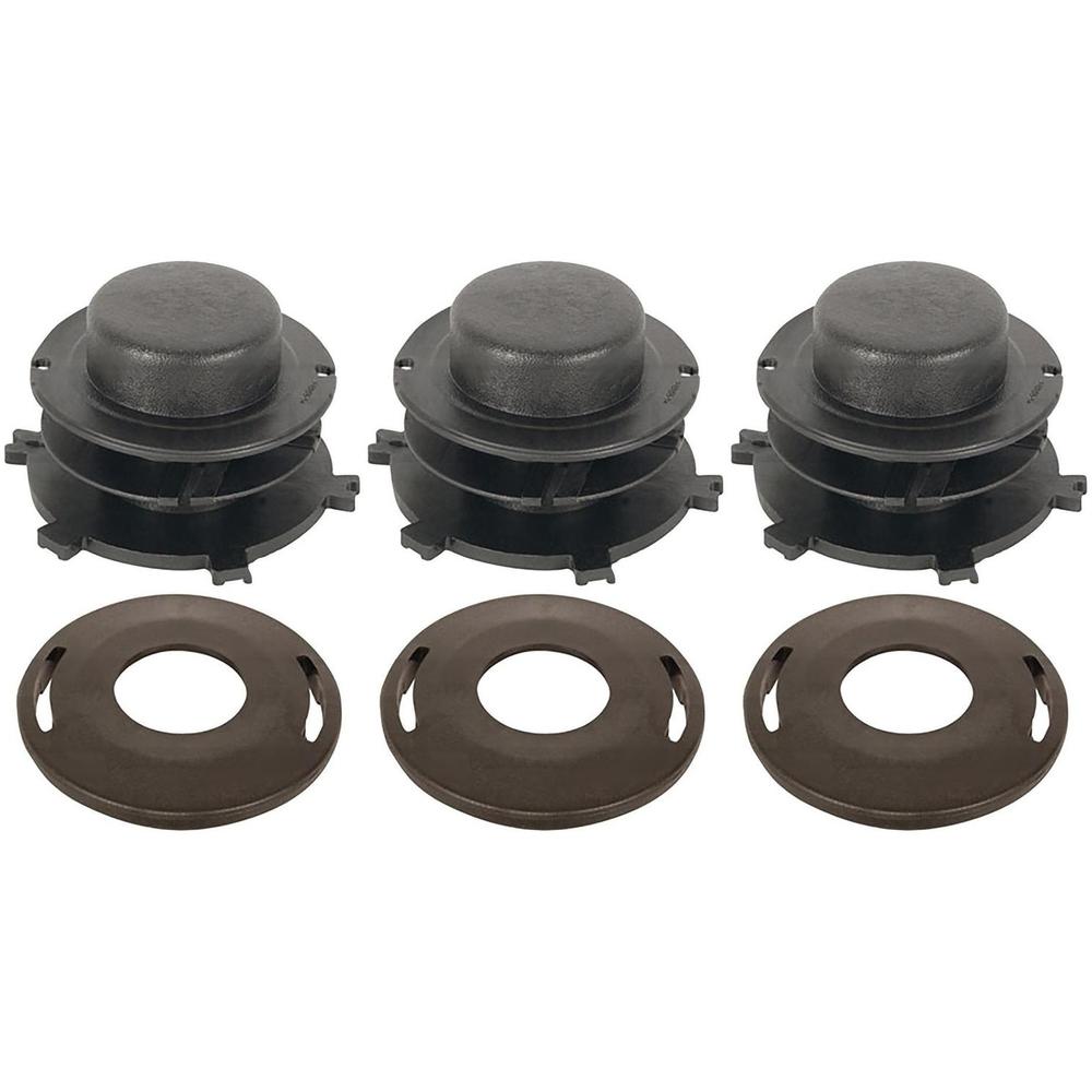 (3) Spool & Cap Combos Fits Stihl Head Cover 25-2 FS 90 100 110 120 130 55 80