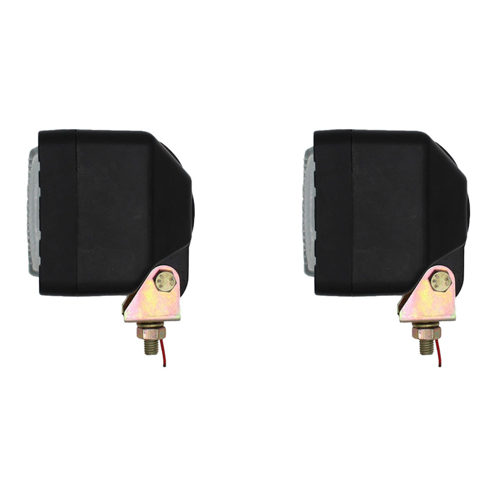 2 Pack 12 Volt Halogen Flood Lamps for Backhoe Loader 4" x 4.5" 55 Watt Bulb