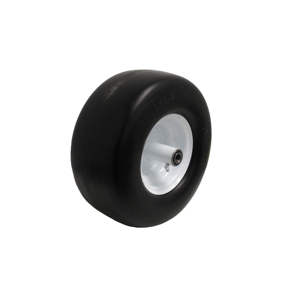 Heavy-Duty Flat Free Wheel 13x6.50-6 for Utility Carts & Zero Turn Mowers