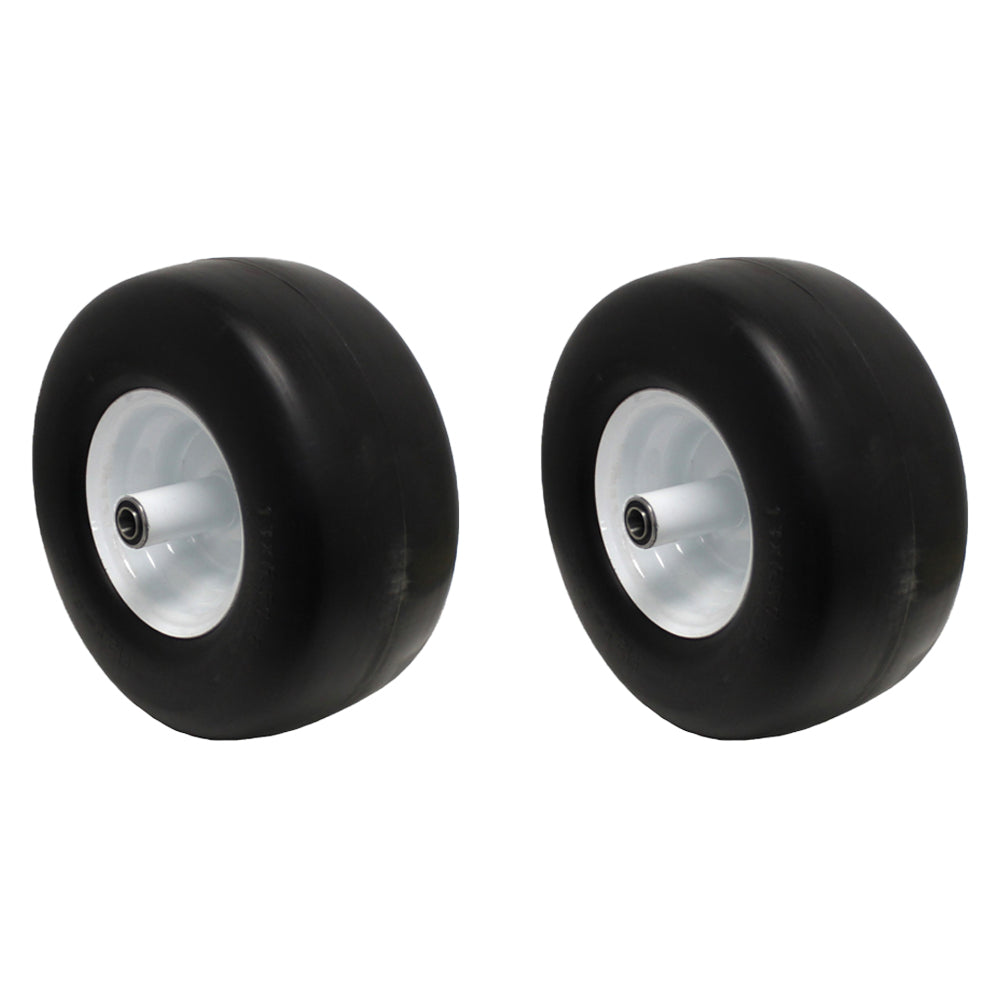 2PK Flat Free Wheel & Tire Assembly 13x6.50-6 13x6.50x6 Fits Kubota Mowers