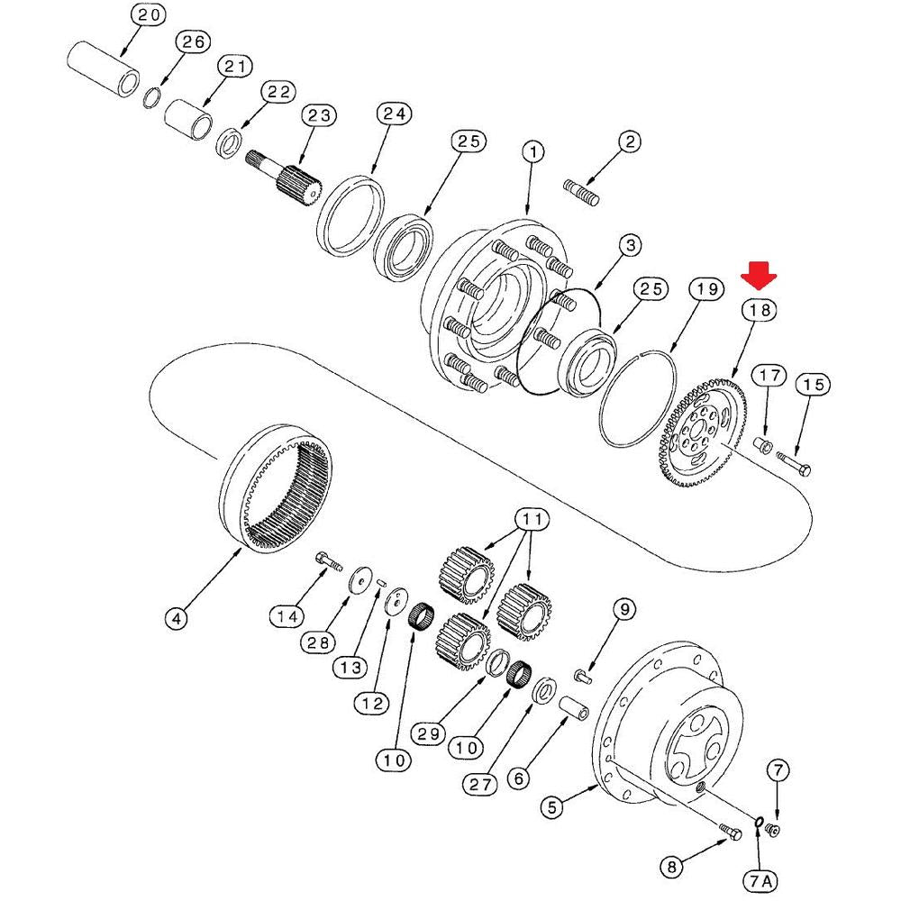 Ring Gear Hub Fits Case Replaces 222691A1