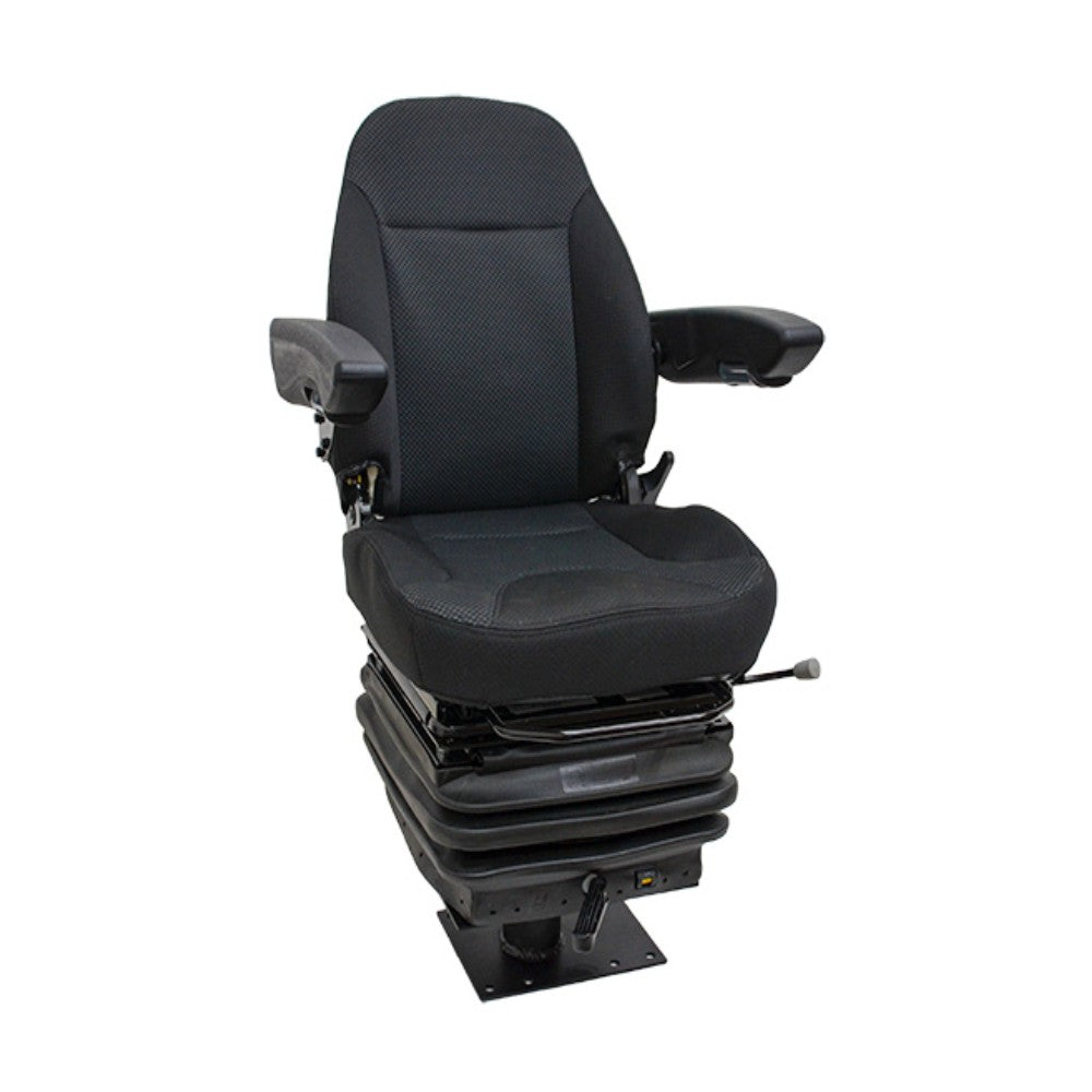 313943A1-E Cloth Economy Seat with Arms Fits Case Backhoes 570LXT 580K 590M