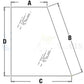 RH Rear Quarter Glass Fits Case/International Harvester Replaces 338425A1