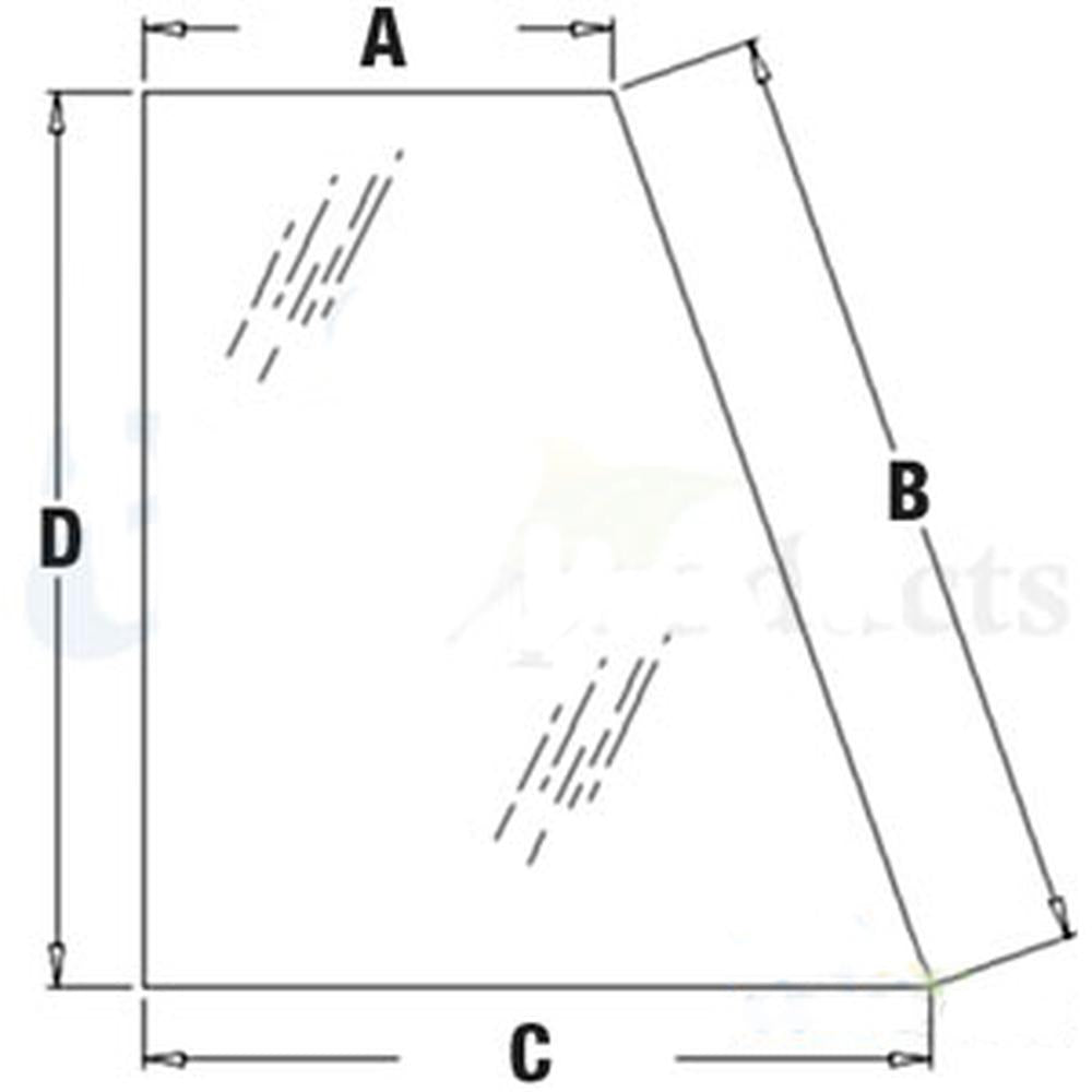 338425A1 Backhoe Right Hand Rear Qtr Glass Fits Case 580M 580SM 590M