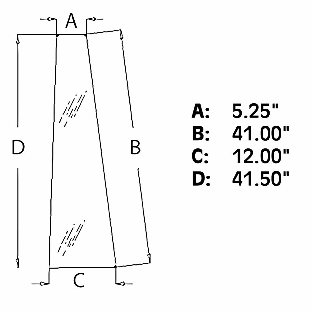 3389399M2 RH/LH Front Door Glass Fits Massey Ferguson 3050 3060 3065 3070 3075