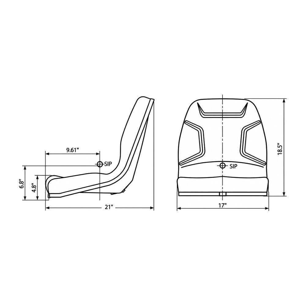 New Mid Back Seat Fits Kubota Compact Tractors B7410 B7510 B7610