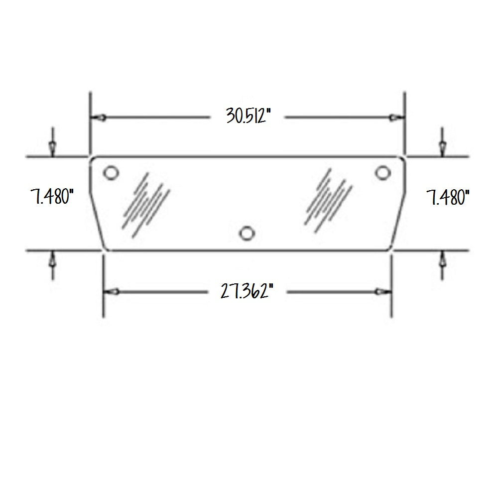 3476137M1 Lower Rear Glass Window Fits Massey Ferguson 342 350 352 355 ++