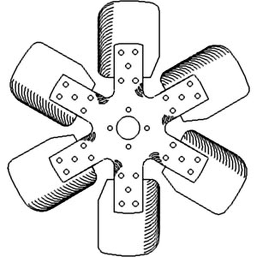 6-Blade Cooling Fan Fits Massey Ferguson 393 698 670 275 290 50 383 283 690 1080