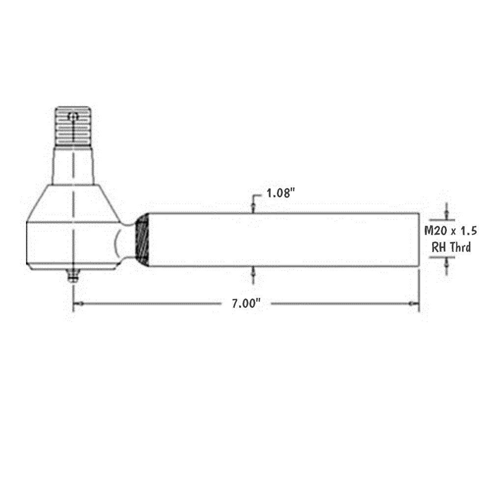 Steering Cylinder Tie Rod End Fits Kubota Replaces 35533-62920