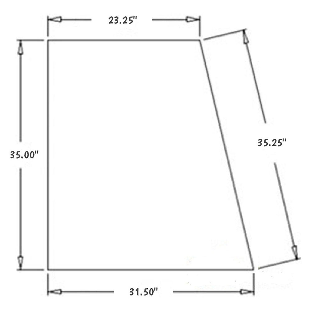 360046A1 Cab Glass Fits Case 580M(Series 2) 580SM(Plus Series 2) 590SM(Series 2)