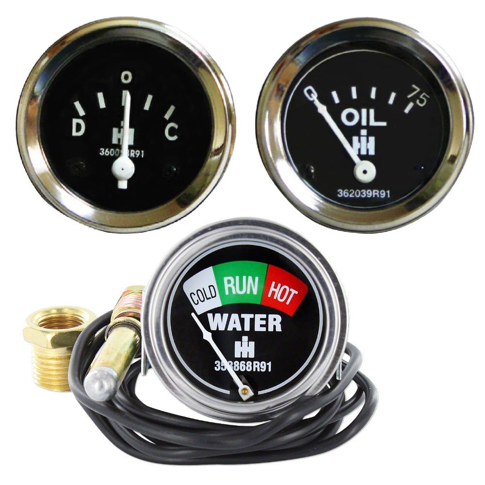 (1) New 3-piece Gauge Set Fits IH Models: 300 350 400 450 460 560 600 650