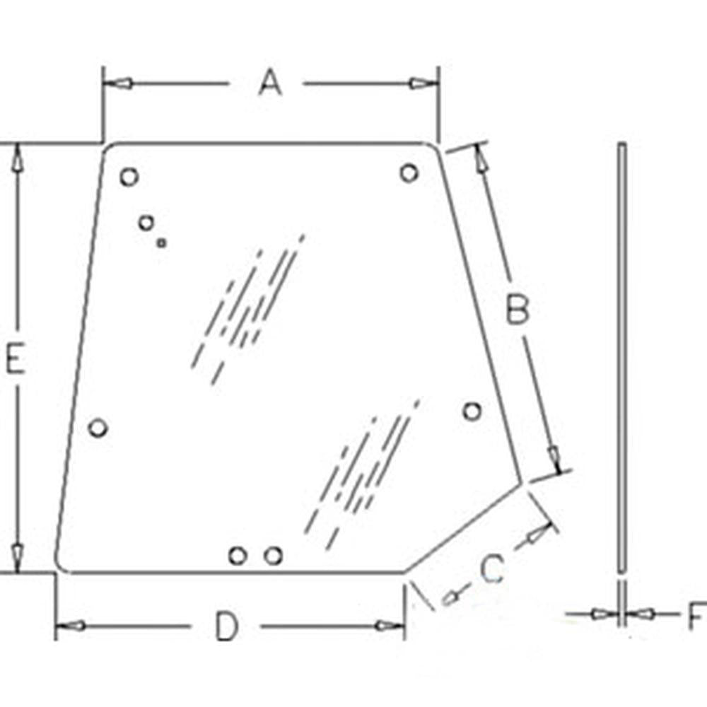 Rear Glass Fits Massey Ferguson Replaces 3715438M1