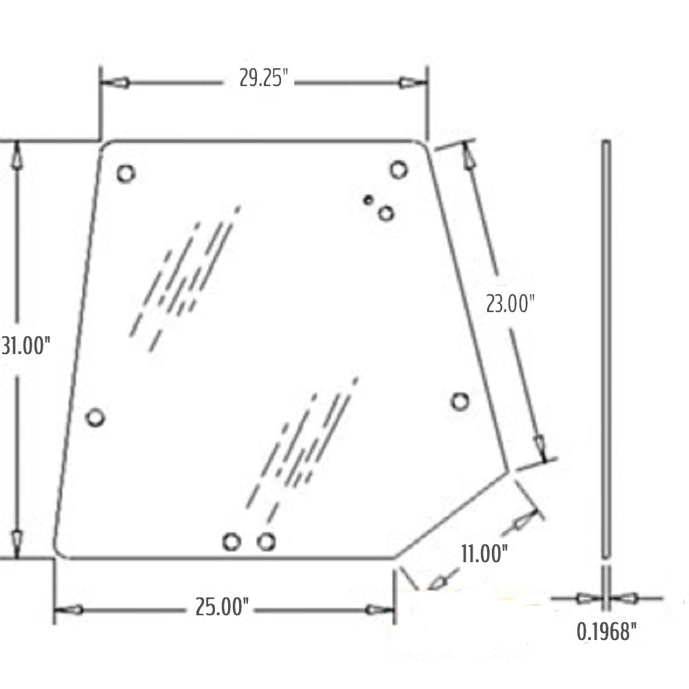 Glass 3806581M3 Fits Massey Ferguson 4260 4263 4265 4270 4345 4355 4360 4370