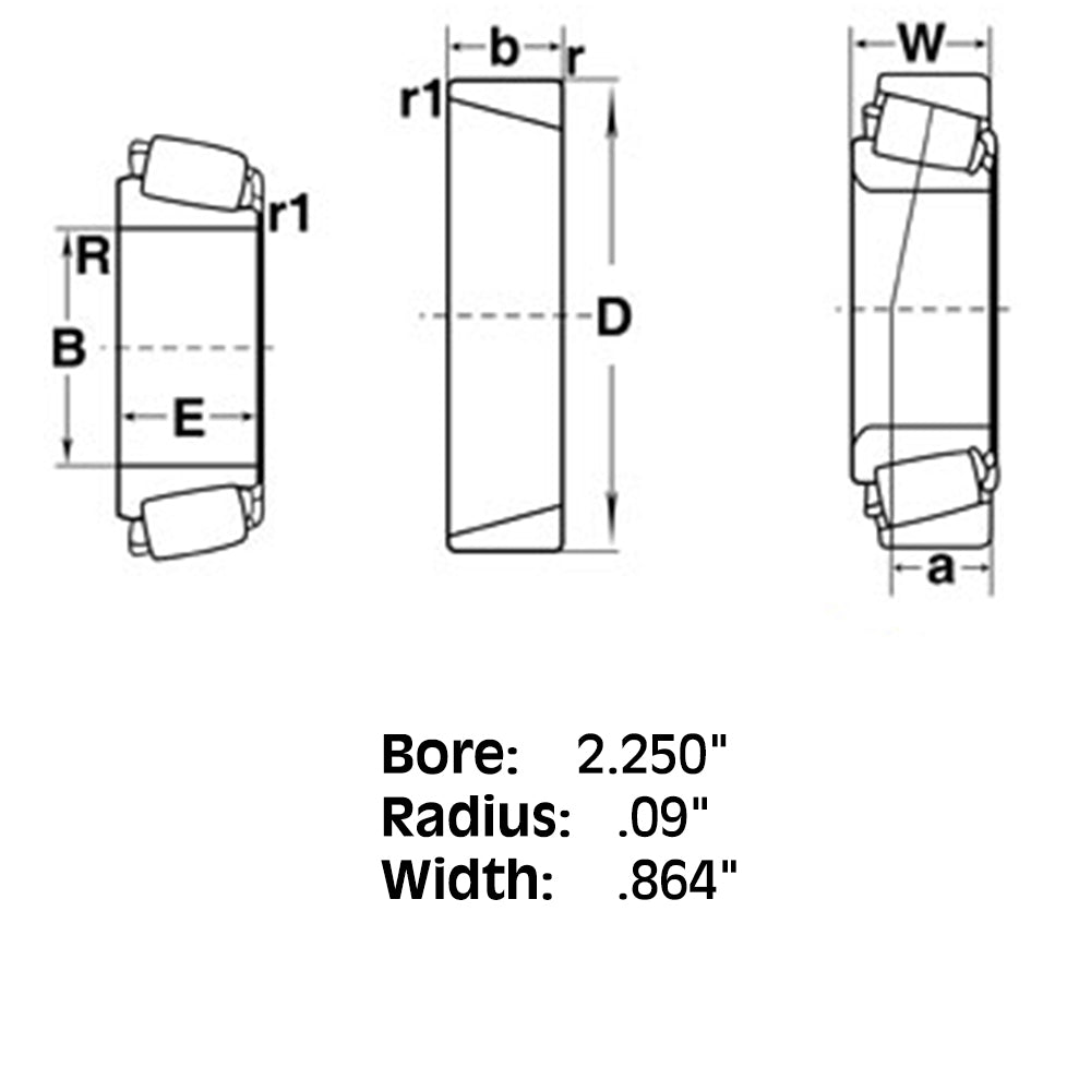 Tapered Roller Bearing Cone Fits Massey Ferguson Replaces 10A7291