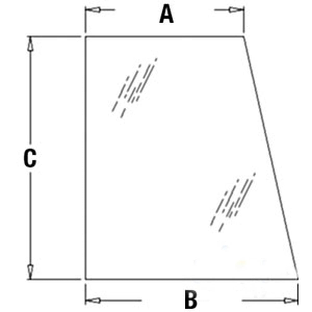 394700A1 Fits Case IH Upper Door Glass (RH) for Models 580M, 580SM, 590SM