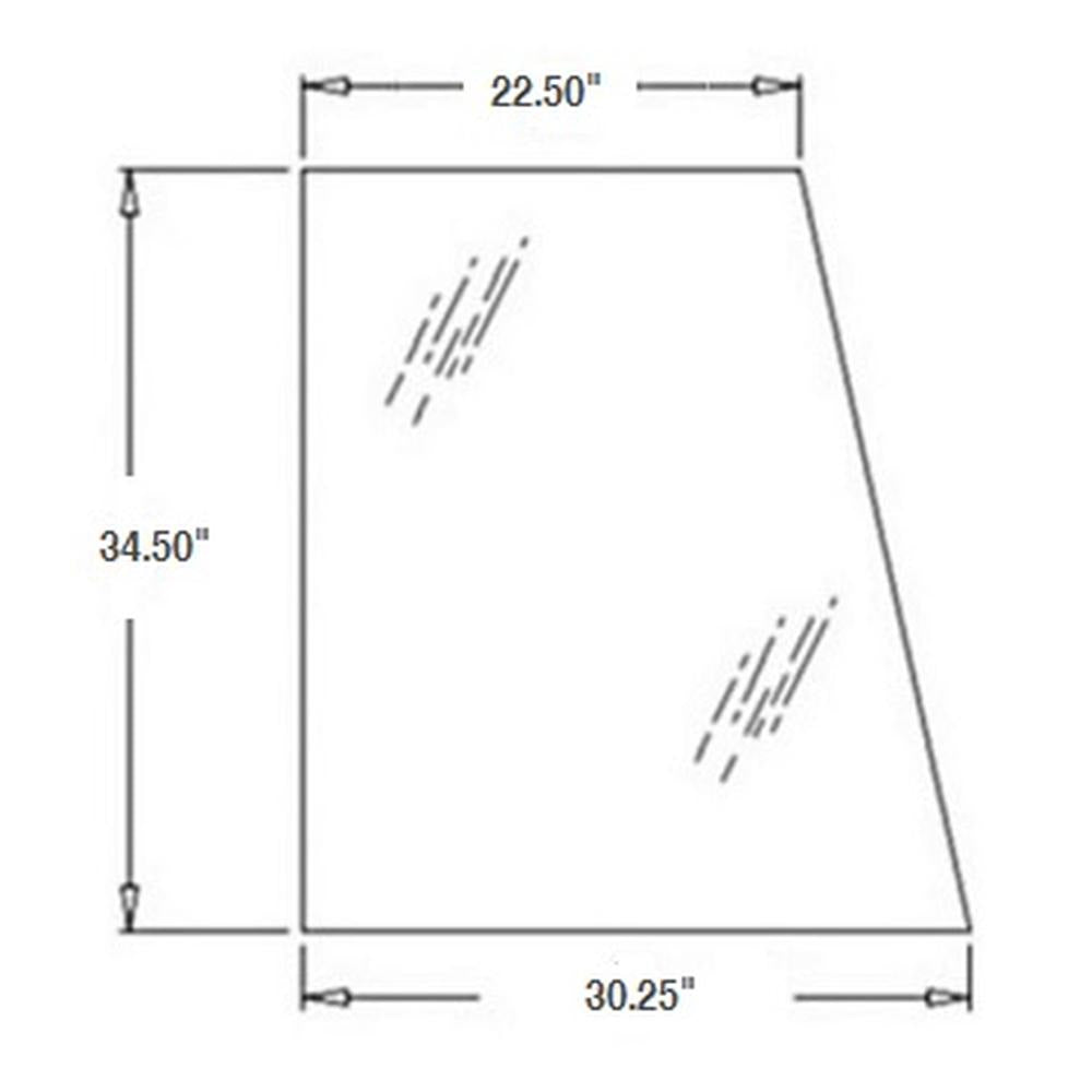 394700A1 Fits Case IH Upper Door Glass (RH) for Models 580M, 580SM, 590SM