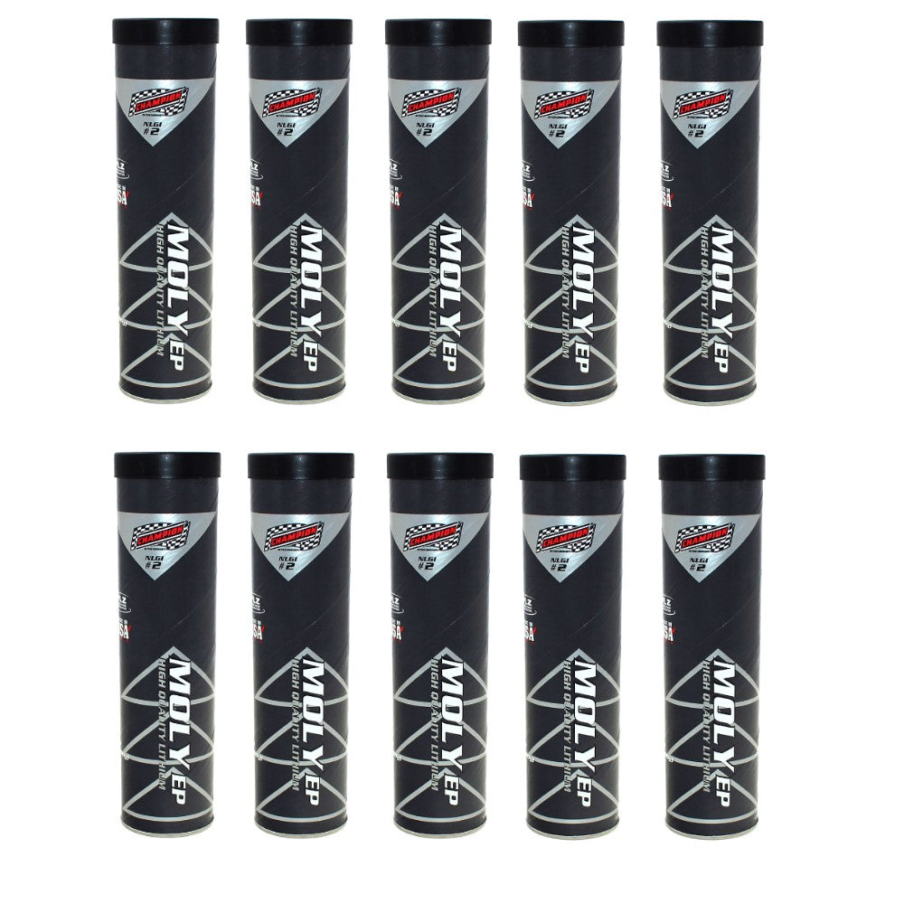 10 PK NLGI #2 Lithium Moly Extreme Pressure Grease Tubes For Full Size Grease Gu