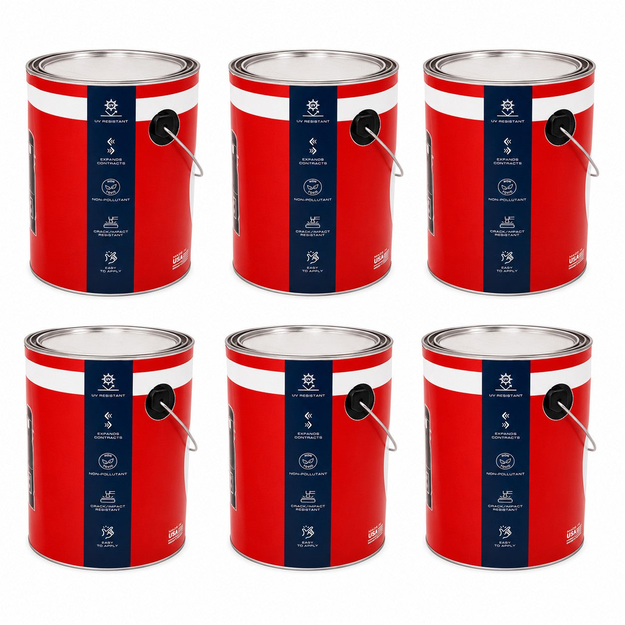 (6) Gallons Rubber Roof Coating - For Durable Protection