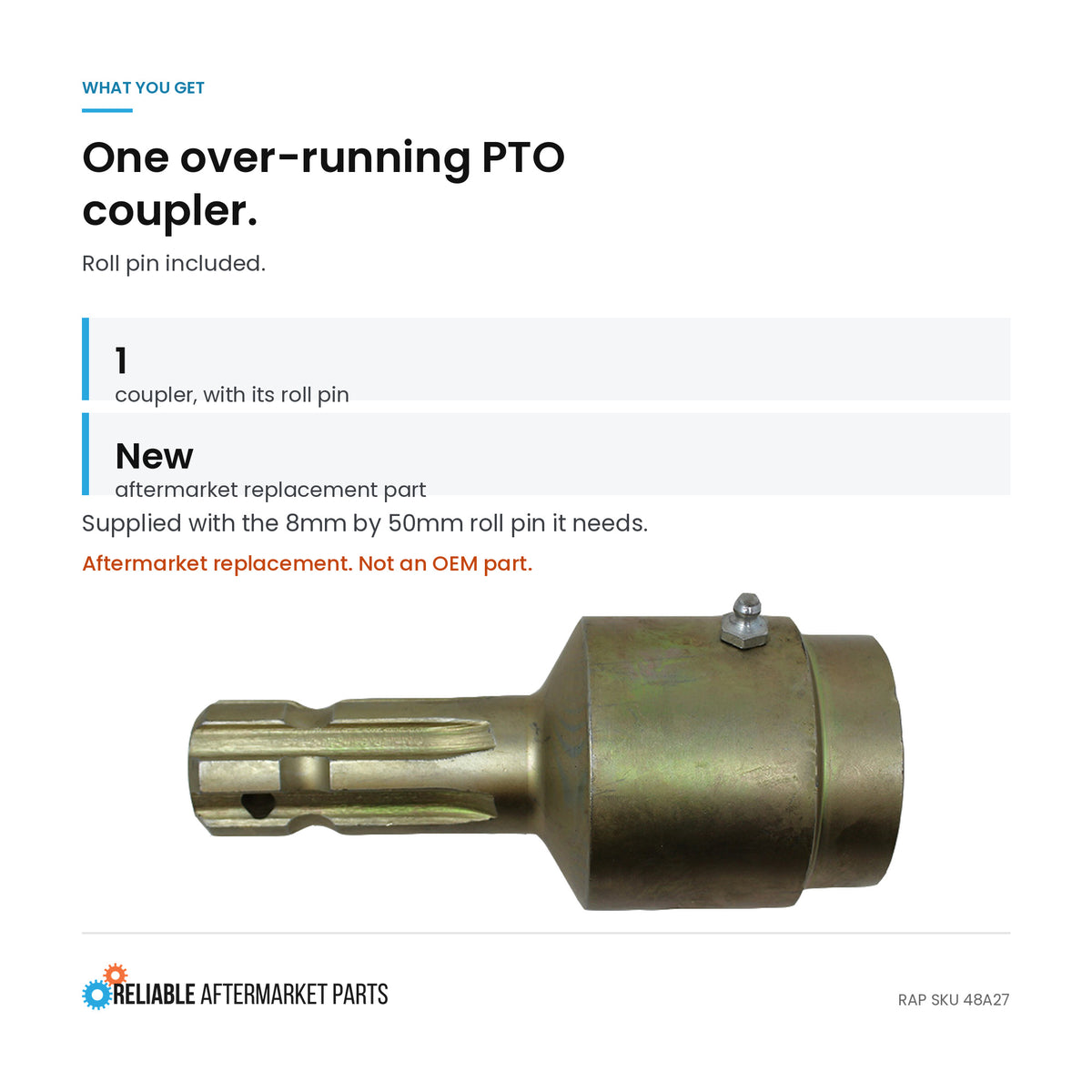 1-1/8" to 1-3/8"  PTO SHAFT OVERRUNNING COUPLER COUPLING Fits Ford C670F